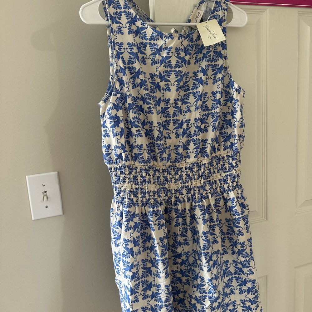 NWT Universal Thread Blue and White Floral Midi Dress Women’s Size Large
